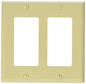 Legrand 03726 Decorative Double Gang Wall Plate - Ivory