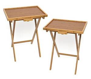 Lipper 801-2 Set 2 Snack Tables Bamboo