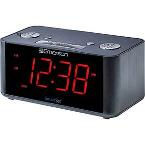 Emerson ER100201 Smartset Alarm Clock Black Gry