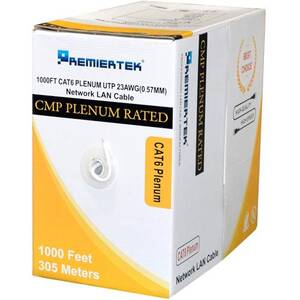Premiertek CMP-CAT6-1K-W 1000ft Cat6 Cmp Plenum Bulk
