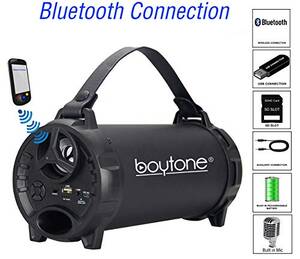 Boytone BT-40BK Bt-40bk Portable Bluetooth Indooroutdoor Speaker 2.1 H