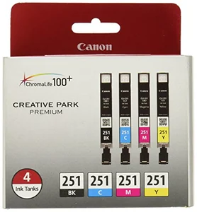 Original Canon 6513B004 Cli-251 4 Color Ink Pack For The  Mg6320, Ip72