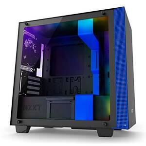 Nzxt CA-H400W-BL Cs Ca-h400w-bl H400i Matte Black Blue Tempered Glass 