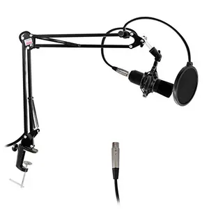 Pyle PEPYLPMKSH01 Suspension Microphone Boom Stand, Simple Clamp-style