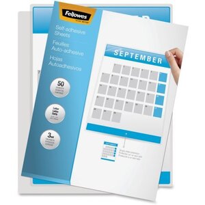 Fellowes RA26834 Self Adhesive Laminating Sheets, Letter, 3mil, 50 Pac