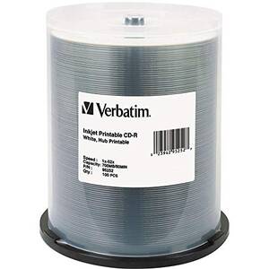 Verbatim 95252 Cd-r 700mb 52x White Inkjet Printable, Hub Printable - 