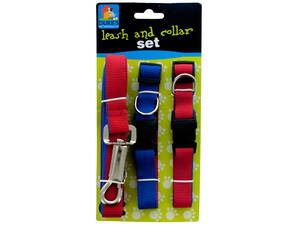 Bulk DI532 Dual-colored Nylon Leash  Collars Set