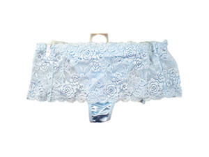 Bulk GL947 Light Blue Stretch Lace Underwear Thong Size 7