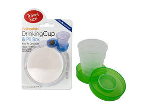 Bulk GR031 Collapsible Drinking Cup  Pill Box