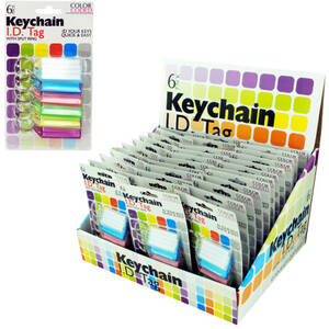 Bulk HB527 Color Coded Key Chain Id Tags Countertop Display