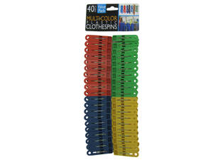 Bulk HO001 Multi-colored Plastic Clothespins