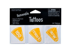 Bulk KK924 Removable Yellow Cheer Tattoos