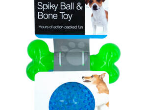 Bulk OF882 Spiky Ball  Bone Dog Toy Set