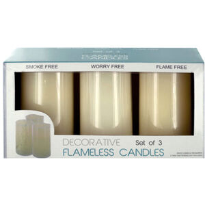 Bulk OS331 Decorative Flameless Vanilla Pillar Candles
