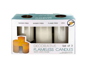 Bulk OS332 Flameless Vanilla Candles With Remote Control, White