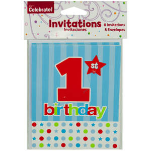 Bulk PA279 1st Birthday Invitations