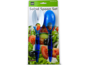 Bulk OT871 2 Pc Plastic Salad Spoon  Fork Set