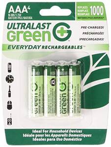 Ultralast ULGED4AAA Green Everyday Rechargeables Aaa Nimh Batteries44;