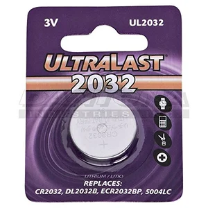 Ultralast PEDOTUL2032 (r) Ul2032 Ul2032 Cr2032 Lithium Coin Cell Batte