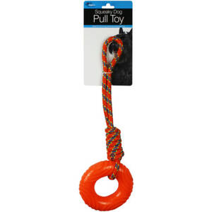 Bulk DI613 Rubber Ring With Rope Dog Pull Toy