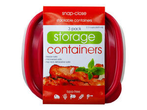 Bulk HC440 3 Pack Plastic Square Food Container