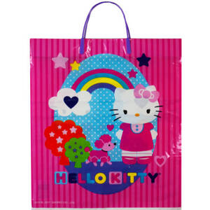 Bulk HA483 Hello Kitty Plastic Tote Bag