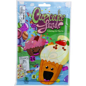 Bulk AF695 Cupcake Land 24 Page Coloring Pouch With Crayons And Sticke