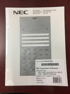 Nec NEC-Q24-FR000000134223 For 24-button Telephones  Gray (pkg 25)