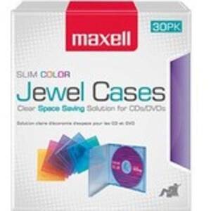Maxell 2GH631 Jewel Cases Slim Line - Color (30 Pack) - Jewel Case - A