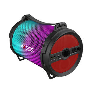 Axess SPBL1046-RD Bluetooth Media Speaker With Wired Mic In Red