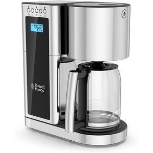 Russell CM8100BKR Glass 8 Cup Coffeemaker In Black And Stainless Steel