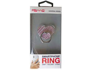 Bulk EN637 Primo Universal Pink Heart Glitter Smartphone Ring