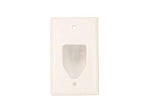 Datacomm 45-0001-WH 45-0001-wh 1-gang Recessed Cable Plate (white)