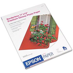 Epson S041466 Premium Glossy Photo Paper, Borderless, 11in X 14in