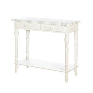 Accent 10016841 Carved White Hallway Table