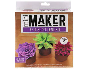 Bulk UC094 Leisure Arts Kit Mini Maker Multicolor Felt Succulent
