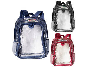 Bulk GE430 17039;039; Clear Pvc Backpack With Beverage Pocket In Assor