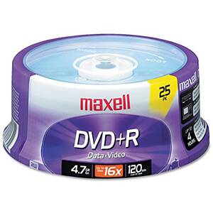 Maxell 639011 Dvd+r, 4.7gb, 16x, 25pk Spindle
