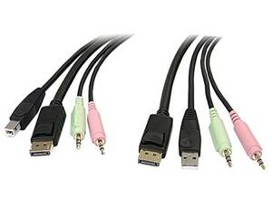 Startech DP4N1USB6 .com 6 Ft 4-in-1 Usb Displayport Kvm Switch Cable -