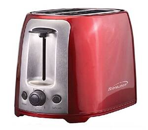 Brentwood TS-292R 2 Slice Cool Touch Toaster In Red And Stainless Stee