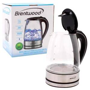 Brentwood RA31930 Kt-1900bk 1.7l Borosilicate Glass Tea Kettle In Blac