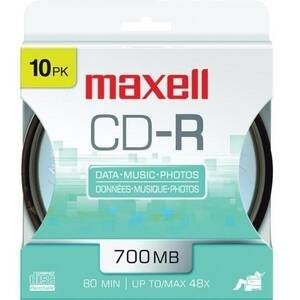 Maxell Y69729 48x Cd-r Media - 700mb - 120mm Standard - 10 Pack Spindl