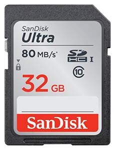 Western 1N7675 Sandisk Ultra Sdhc Memory Card, 32gb, Sdsdunc-032g-an6i