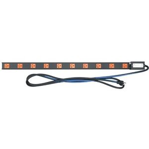 Middle PDT-1020C-NS Thin Power Strip  10 Outlet  20 Amp Cord