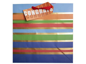 Bulk DC202 Large Striped Congrats Gift Bag