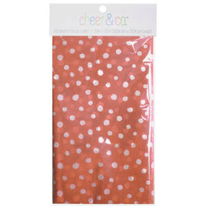 Bulk GH806 20 Count Gift Wrap Tissue Paper In Salmon With White Dots