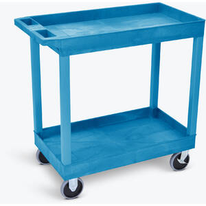 Luxor EC11HD-BU Hd High Capacity 2 Tub Shelves Cart In Blue
