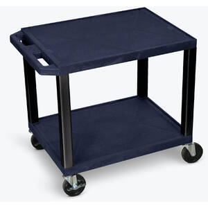 Luxor WT26ZE-B Tuffy Navy Blue 2 Shelf Av Cart W Black Legs  Electric