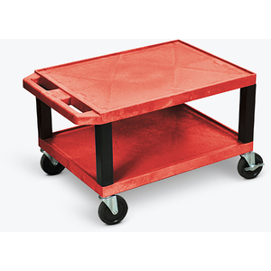 Luxor WT16RE-B Tuffy Red 2 Shelf Av Cart W Black Legs  Electric