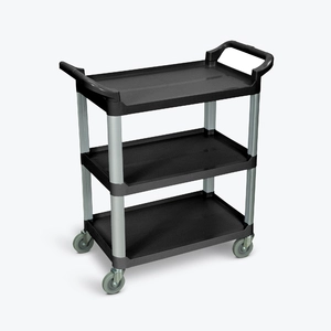 Luxor SC12-B 3 Shelf Black Serving Cart